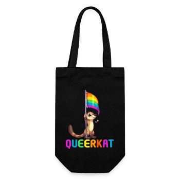 LGBTQ Rainbow Trans Queerkat Lesbian Gay Pride - Geschenkbeutel für Flaschen - Schwarz - Vorne
