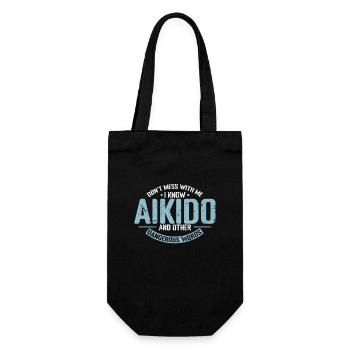 don't mess with me I know Aikido Training - Geschenkbeutel für Flaschen - Schwarz - Vorne