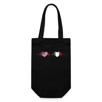 États-Unis Italie Heartbeat Cœur Américain Italien - Sac à bouteille - noir - Devant