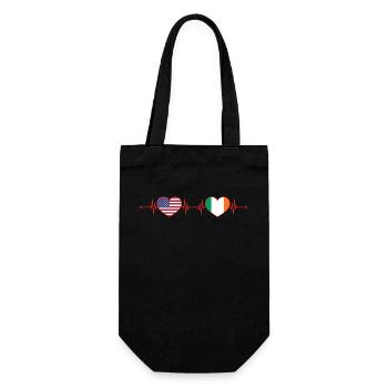 USA Ireland Heartbeat American Irish - Gift Bag for Bottles - black - Front