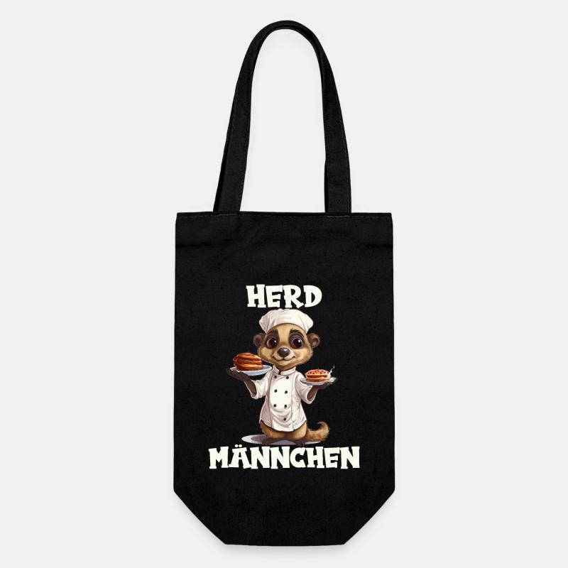 Erdmännchen kochen Koch Kochmütze Herdmännchen - Geschenkbeutel für Flaschen - Schwarz