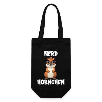 Nerdhörnchen Junge Jungen Erdhörnchen Nerdy Nerd - Geschenkbeutel für Flaschen - Schwarz - Vorne