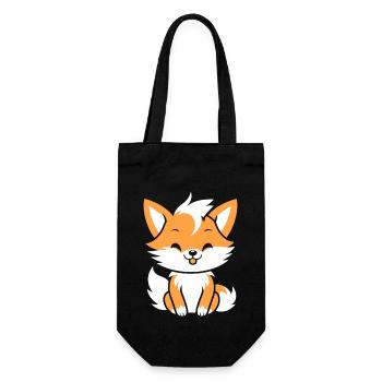 Kitsune Japanese Little Fox Humor - Gift Bag for Bottles - black - Front