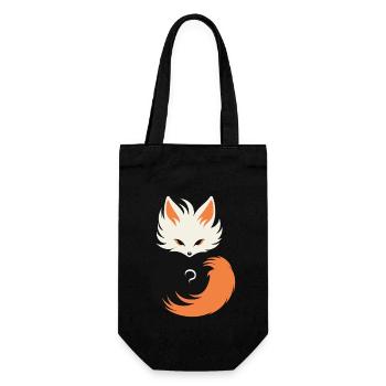 Kitsune Japanese Little Fox Humor - Gift Bag for Bottles - black - Front