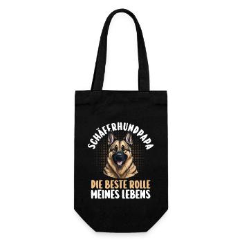 Papa Hundepapa Hund Deutscher Schäferhund - Geschenkbeutel für Flaschen - Schwarz - Vorne