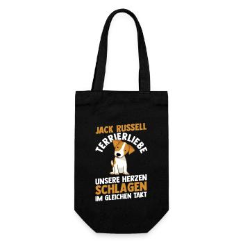 Hund Jacke Russell - Geschenkbeutel für Flaschen - Schwarz - Vorne