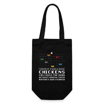 Je rêve d’un monde où les poulets peuvent traverser la - Sac à bouteille - noir - Devant