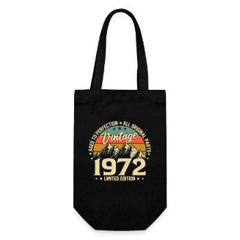 Born in 1972 - Legendary 52nd Birthday - Gift Bag for Bottles - black - Front