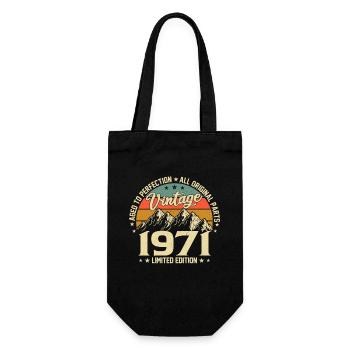 Geboren Legendär 1971 - Geschenkbeutel für Flaschen - Schwarz - Vorne