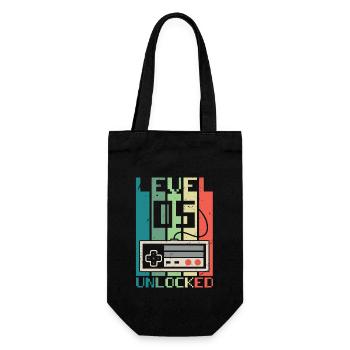 Level 5 freigeschaltet - Geschenkbeutel für Flaschen - Schwarz - Vorne