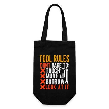 Tool Rules Carpenter Woodworking Craftsman - Gift Bag for Bottles - black - Front