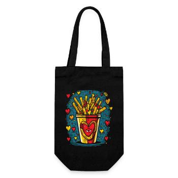 Liberté et amour : les frites - Sac à bouteille - noir - Devant