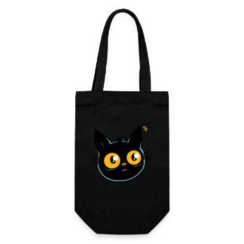Cartoon Cat - Gift Bag for Bottles - black - Front