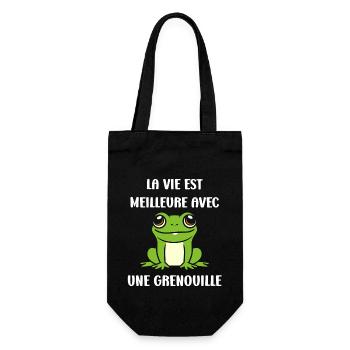 Petite grenouille - Sac à bouteille - noir - Devant