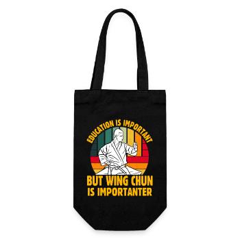 L’éducation est importante, mais le Wing Chun est important - Sac à bouteille - noir - Devant