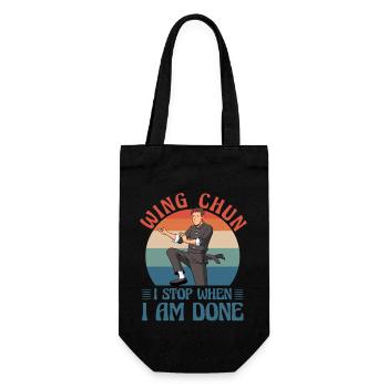 Wing Chun I stop when I am done - Gift Bag for Bottles - black - Front