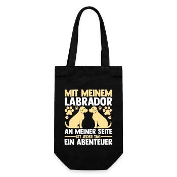 Hund Labrador - Geschenkbeutel für Flaschen - Schwarz - Vorne