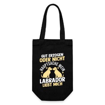 Hund Labrador - Geschenkbeutel für Flaschen - Schwarz - Vorne