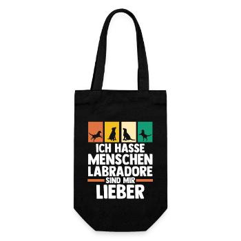 Hund Labrador - Geschenkbeutel für Flaschen - Schwarz - Vorne