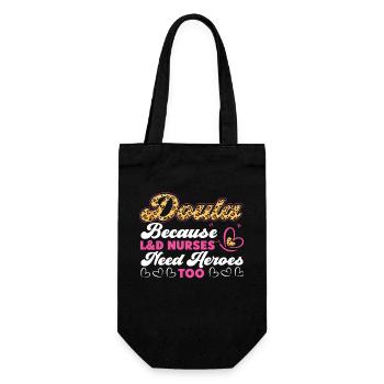 Doula Birth Worker Doula Because - Geschenkbeutel für Flaschen - Schwarz - Vorne