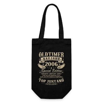 Oldtimer Baujahr 2006 Jahrgang Geburtstag Geschenk - Geschenkbeutel für Flaschen - Schwarz - Vorne