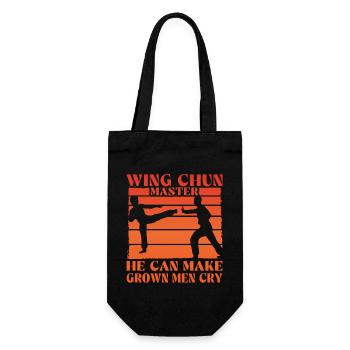 Wing Chun he can make grown men cry - Gift Bag for Bottles - black - Front