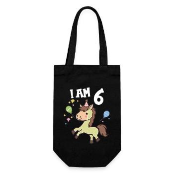J'ai 6 ans Chevaux Cheval 6ème anniversaire - Sac à bouteille - noir - Devant