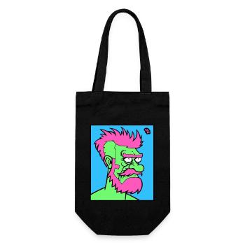 Männlicher Cartoon Mann - Geschenkbeutel für Flaschen - Schwarz - Vorne