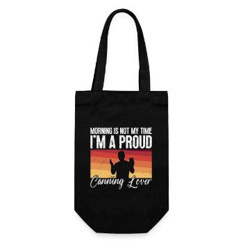 Canning Lover Morning Is Not My Time I'm A Canner - Gift Bag for Bottles - black - Front