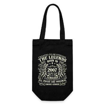 January 2007 Anniversary 2007 January Year - Gift Bag for Bottles - black - Front