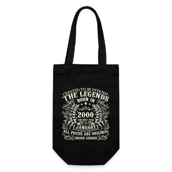 January 2000 Anniversary 2000 January Year - Gift Bag for Bottles - black - Front