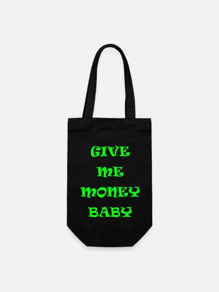 Donne-moi de l’argent bébé - vert 3d - Sac à bouteille - noir