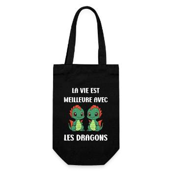 Bébé dragon - Sac à bouteille - noir - Devant