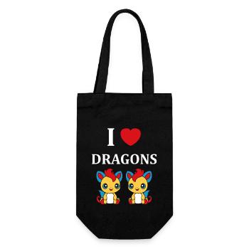 Bébé dragon - Sac à bouteille - noir - Devant