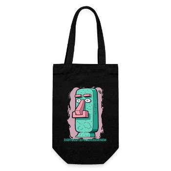 modern, advanced moai statue Easter Island - Gift Bag for Bottles - black - Front