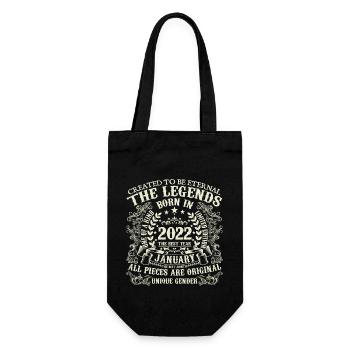 Janvier 2022 anniversaire 2022 Janvier année - Sac à bouteille - noir - Devant