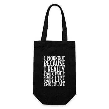 I workout because I really like Chocolate - Geschenkbeutel für Flaschen - Schwarz - Vorne