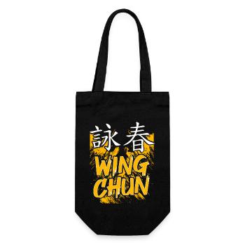 Wing Chun - Gift Bag for Bottles - black - Front