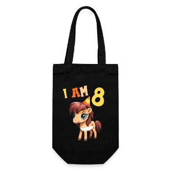 I'm 8 years old Horses Horse 8th birthday - Gift Bag for Bottles - black - Front