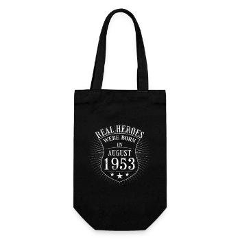 Real Heroes were born in August 1953 Birthday - Gift Bag for Bottles - black - Front