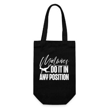 Nurse Midwife Birth Worker Pun - Gift Bag for Bottles - black - Front