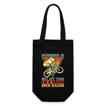 BMX Racer Morning Is Not My Time I'm A Cyclist - Geschenkbeutel für Flaschen - Schwarz - Vorne