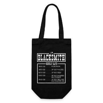 Schmieden Schmied Hufschmied Geschenk - Geschenkbeutel für Flaschen - Schwarz - Vorne