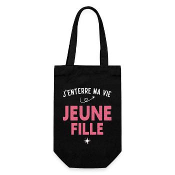 Ma Vie de Jeune Fille Cadeau EVJF Humour Drôle - Sac à bouteille - noir - Devant