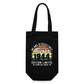 Février 1944 Vintage Cadeau Anniversaire 80 Ans - Sac à bouteille - noir - Devant