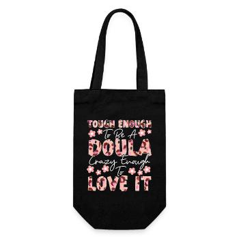 Doula Birth Worker Tough Enough To - Geschenkbeutel für Flaschen - Schwarz - Vorne