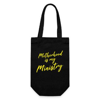 Motherhood Is My Ministry - Gift Bag for Bottles - black - Front