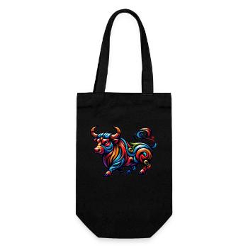 Ox Tattoo Tribal Chinese Zodiac - Gift Bag for Bottles - black - Front