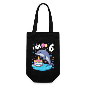 J’ai 6 ans Dauphins Dauphin 6ème anniversaire - Sac à bouteille - noir - Devant