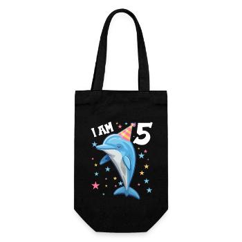 J’ai 5 ans Dauphins Dauphin 5ème anniversaire - Sac à bouteille - noir - Devant